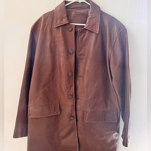 90’s Brown Leather Jacket